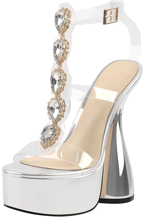 rhinestone two strap sandals