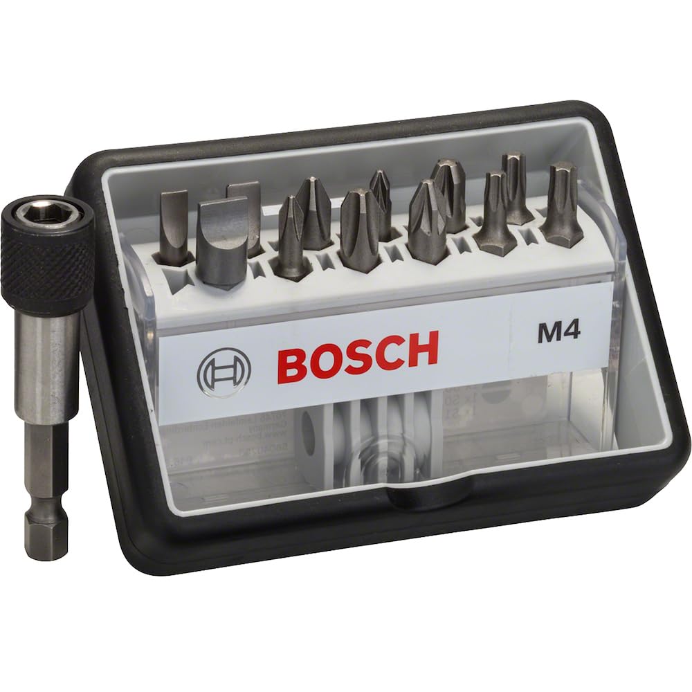 Bosch 2607002566 25 mm Extra Hard Robust Line Screwdriver Set Plus a Magnetic Holder (12-Piece)