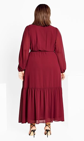 CITY CHIC WOMEN’S PLUS SIZE CHARLIE MAXI DRESS, RUBY, 20