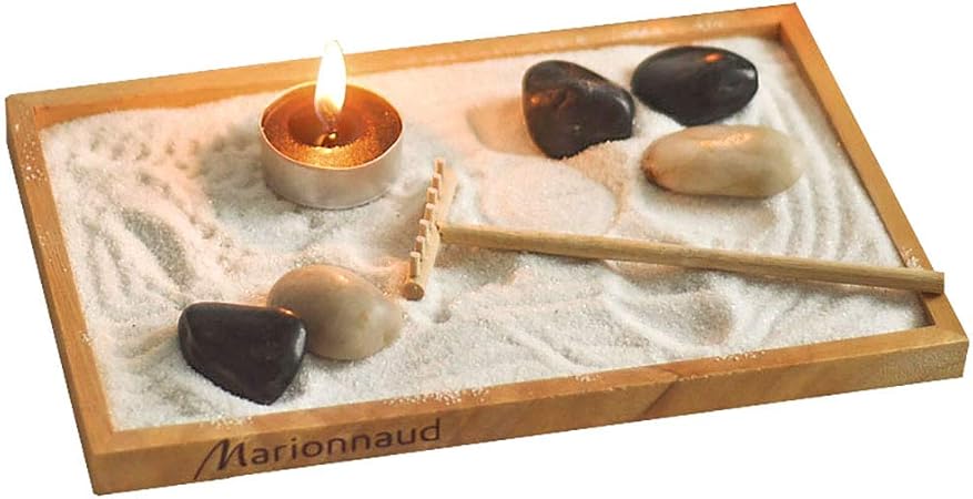 Amazon Com Art Diy Zen Garden Desktop Sandbox Mini Classic With Free Rake Bamboo Pen Pushing Sand Pen Drawing Guild And Selected River Stones Well Packaged Gift For Meditation And Relaxation Garden