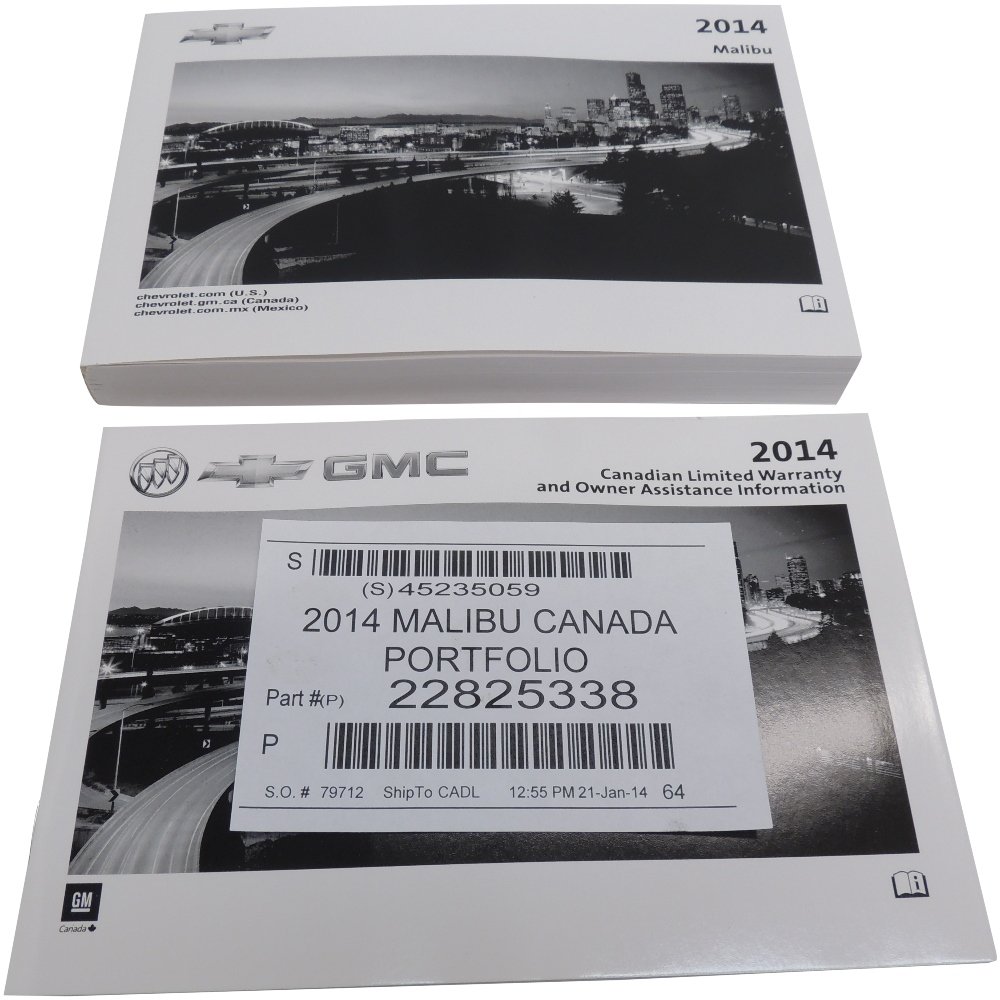 Amazon.com: 2014 Chevy Malibu Canadian Owners Manual & Warranty Booklet  22825338 22825339-B: Automotive