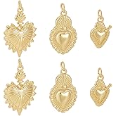 Beebeecraft Cubic Zirconia Heart Charms 18K Gold Plated Brass Love Shape Charm Pendant with Jump Ring for DIY Making Jewelry Bracelets Necklace