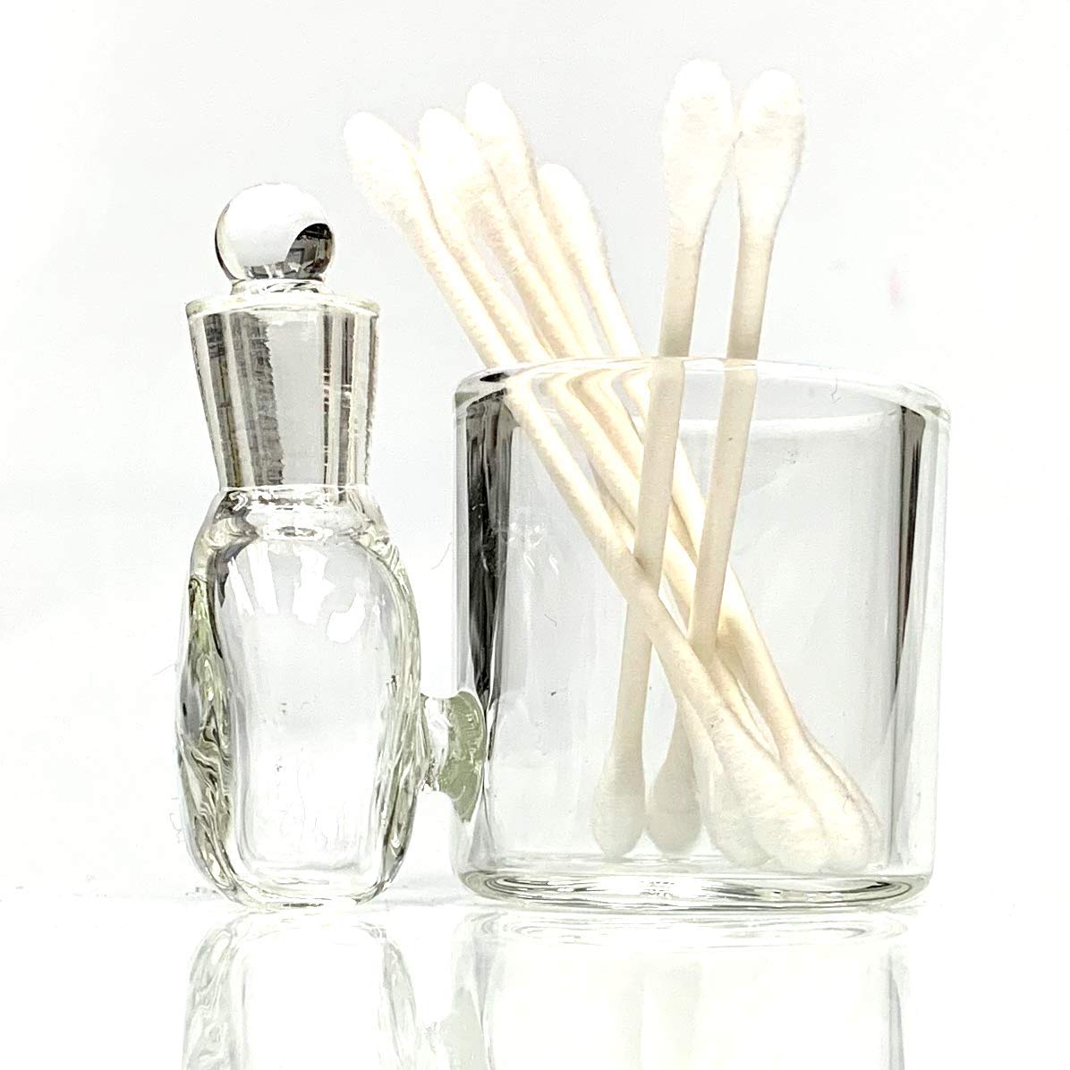 Amazon Com Clear Glass Cotton Swab Q Tip Holder Alcohol Iso