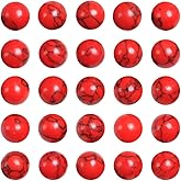 Red Turquoise Beads for Jewelry Making Handmade Turquoise Stone Beads for Bracelets Spacers Round Loose Beads Strand, 60pcs 6mm Turquoise Jewelry Beads