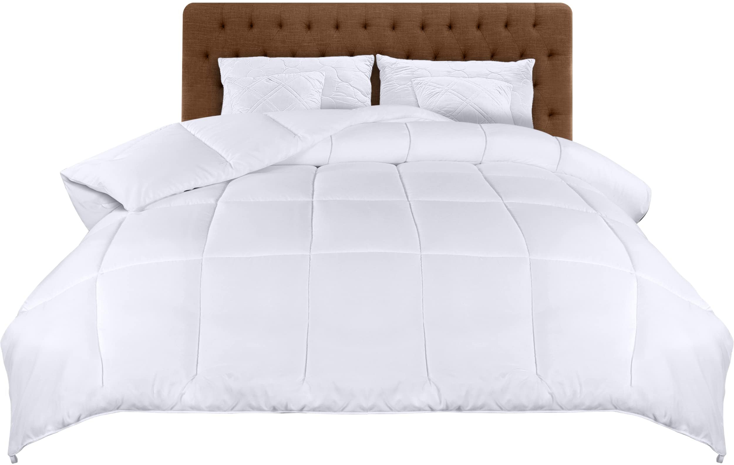 Utopia Bedding Lightweight 4.5 Tog Duvet Double with Corner Tabs (200 GSM) - Microfiber Soft Summer Duvet Double - Box Stitched Down Alternative Quilt (200 x 200 cm, White)