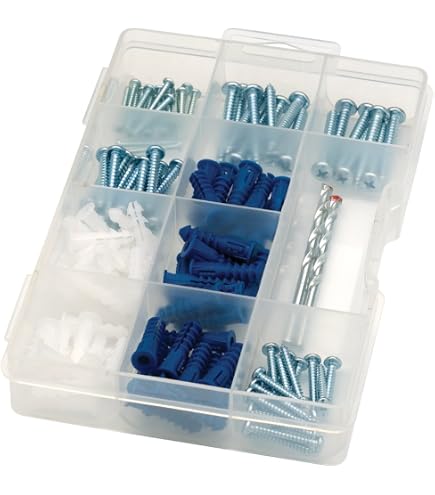 156 Pc Drywall Anchor Kit – Heavy Duty Wall Anchors With Screws For Brick, Concrete, Masonry & Plasterboard