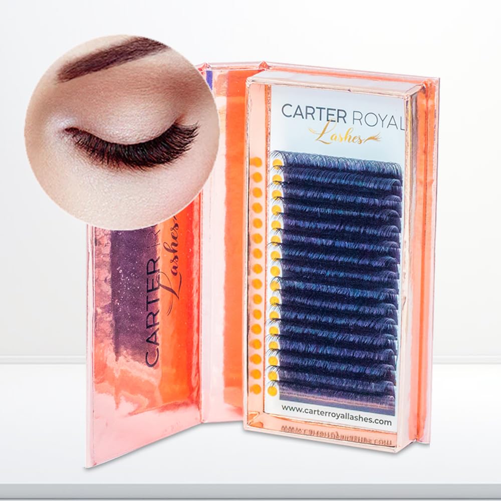 Carter Royal Russian Volume Silk Lashes Individual Eyelash Extensions Ultra-lightweight With Superior Curl Retention Easy Fan Lashes Curl Eyelashes 16 Rows - C Curl 0.05 (13mm)