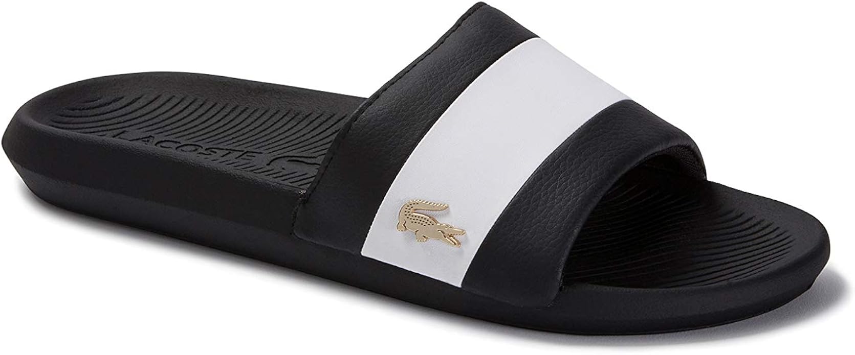 lacoste black sliders