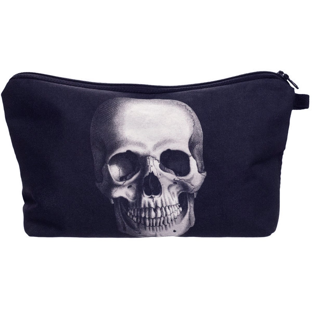 PREMYO Make-Up Pouch Cosmetic Bag Toiletry All Over Printed Design Skull Fits in Handbag Ideal for Essentials Traveling Suitable as Pencil Case