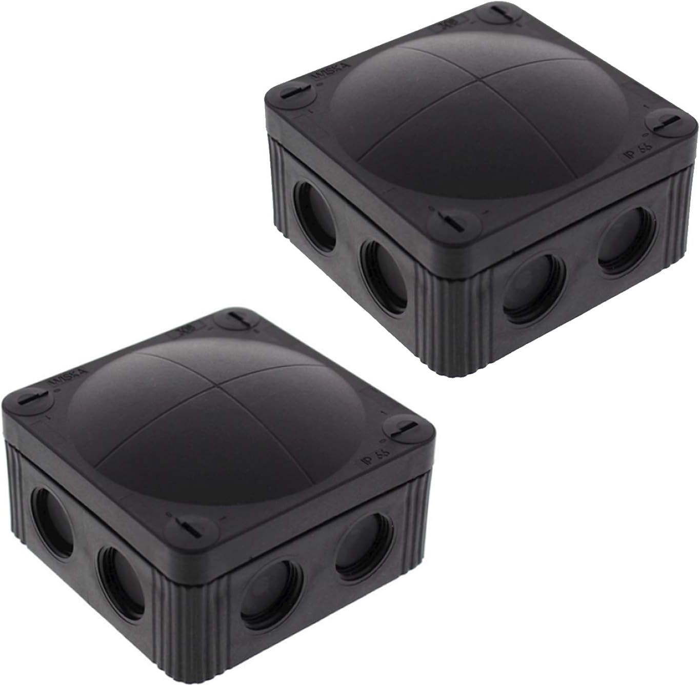 2X WISKA Box Combi 308/5 Black IP66 Weatherproof Outdoor External Junction Box
