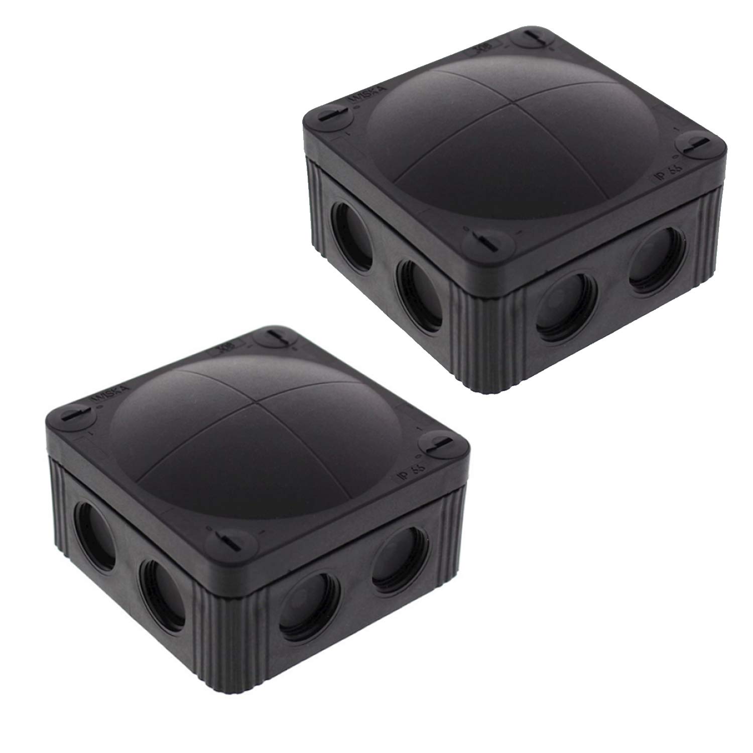 2X WISKA Box Combi 308/5 Black IP66 Weatherproof Outdoor External Junction Box