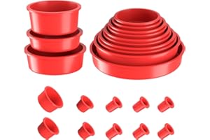 GODIAG Automotive Cap Plugs Kit 23 PCS Suitable for Smoke Leakage Testing and Various Automotive Pipeline Openings Automotive Block Cap Plugs Kit for Automotive Smoke Machine Leak Detector, Red