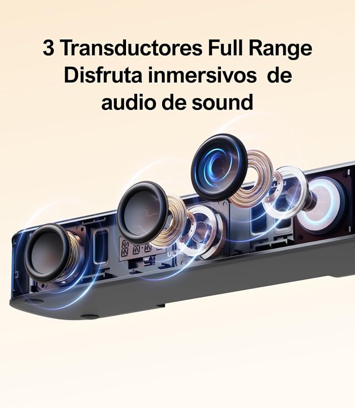 Barra de Sonido 7.1 Canales para TV, Sistema de Sonido Envolvente para Cine en Casa, 4 Altavoces Envolventes, Subwoofer de 4", Control por App, Ecualizador Ajustable, Bluetooth 5.3, Aura A40