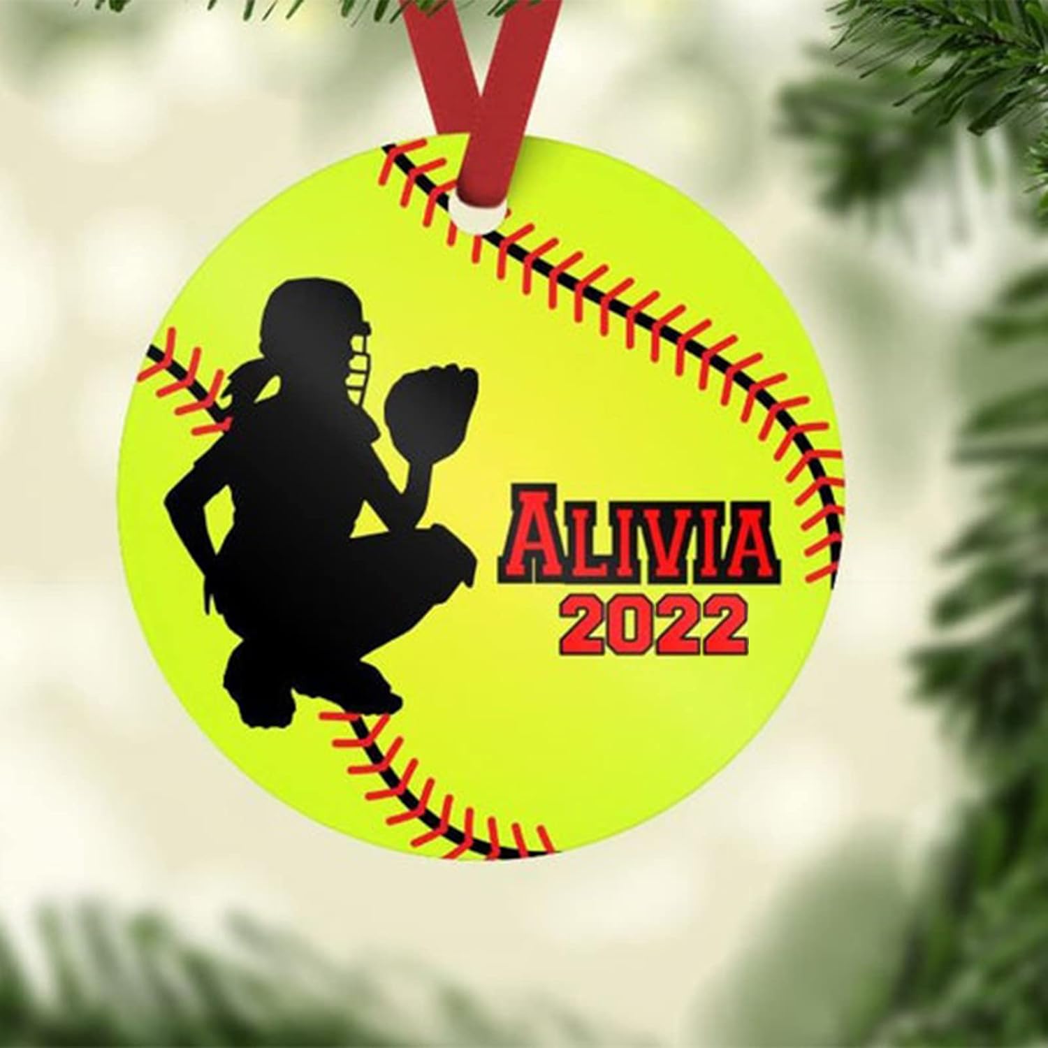 Ornaments - Personalized Softball Ornament, Touber Custom Catcher Ornament Softball Christmas Ornament Personalized Softball Team Gift Softball Player Christmas Ornament Keepsakes