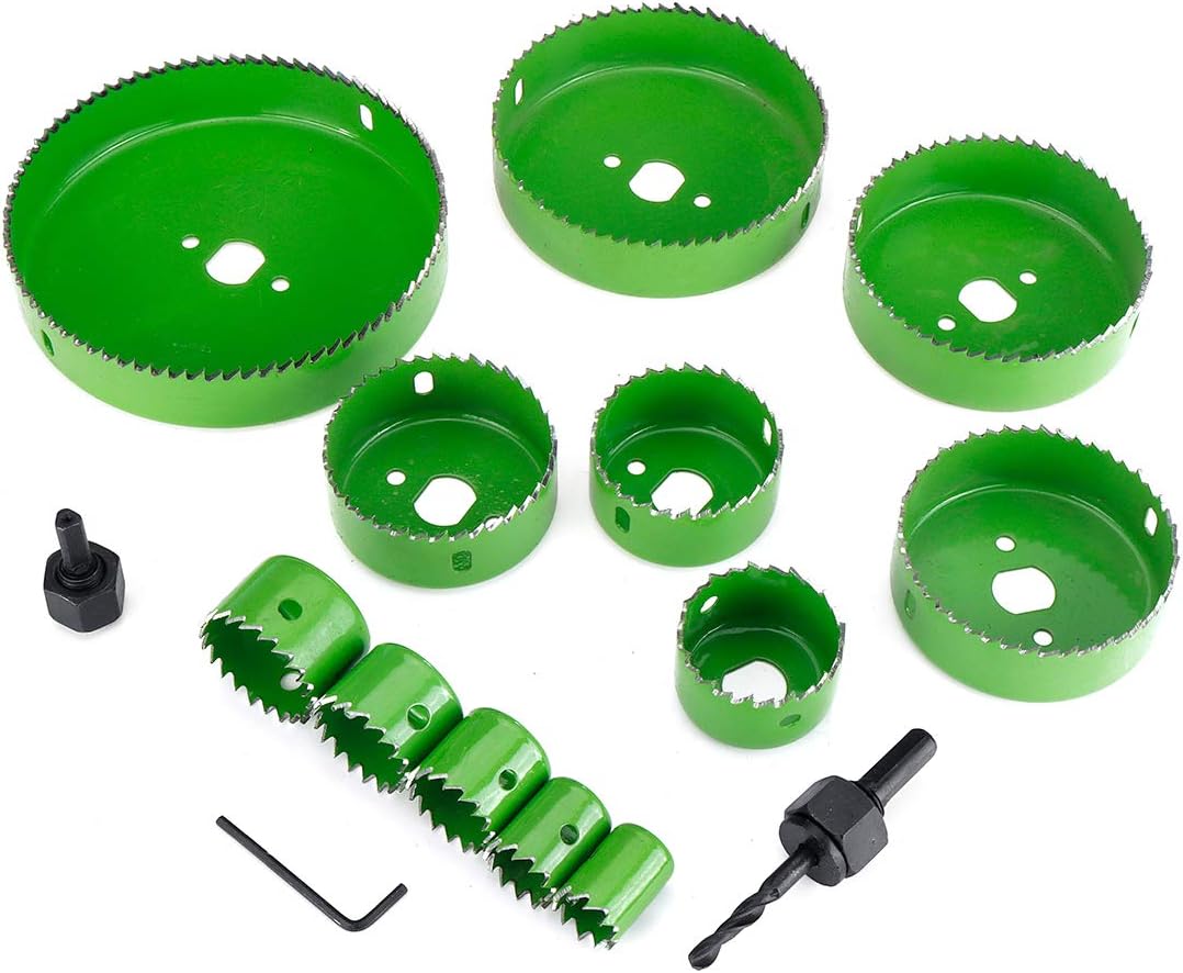 CoCocina 16pcs Carbon Steel Hole Saw Cutting Set Kit 19-127mm Holesaw Wood Sheet Cutter with Box