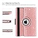 GUAGUA New iPad 2018 9.7 Case iPad 2017 9.7 Case Glitter 360 Degree Rotating Stand Full Body Cover Stylus Holder Smart Auto Wake/Sleep Protective Case for iPad 9.7 inch 2018/2017 Rose Gold