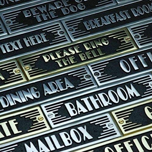 The Metal Foundry Custom Text Metal Door Sign. Art Deco Style Home Décor Accessories Door Or Wall Brass Plaque. Handmade in England. - Thumbnail 3