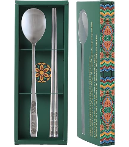 Amazon.com: YAPULLYA Reusable Chopstick and Spoon Set, Korean Long