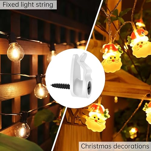 20-Pack White Q-Hanger Hooks For String Lights – Stainless Steel Screws Included, Easy Install For Outdoor & Indoor - View #10