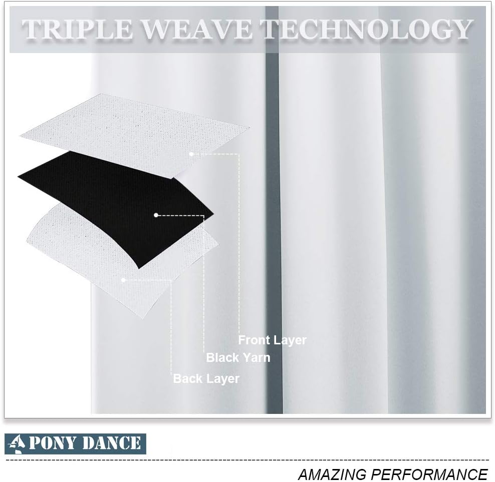 PONY DANCE Blackout Curtain, Thermal Light Window Curtains Block Heat Insulation Plain for Girl/Adult Bedroom Home - Image 5
