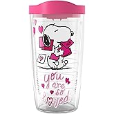 Tervis Peanuts Snoopy Valentine's Day You Are So Loved Made in USA Double Walled Insulated Tumbler Travel Cup Keeps Drinks Cold & Hot, 16oz, Classic