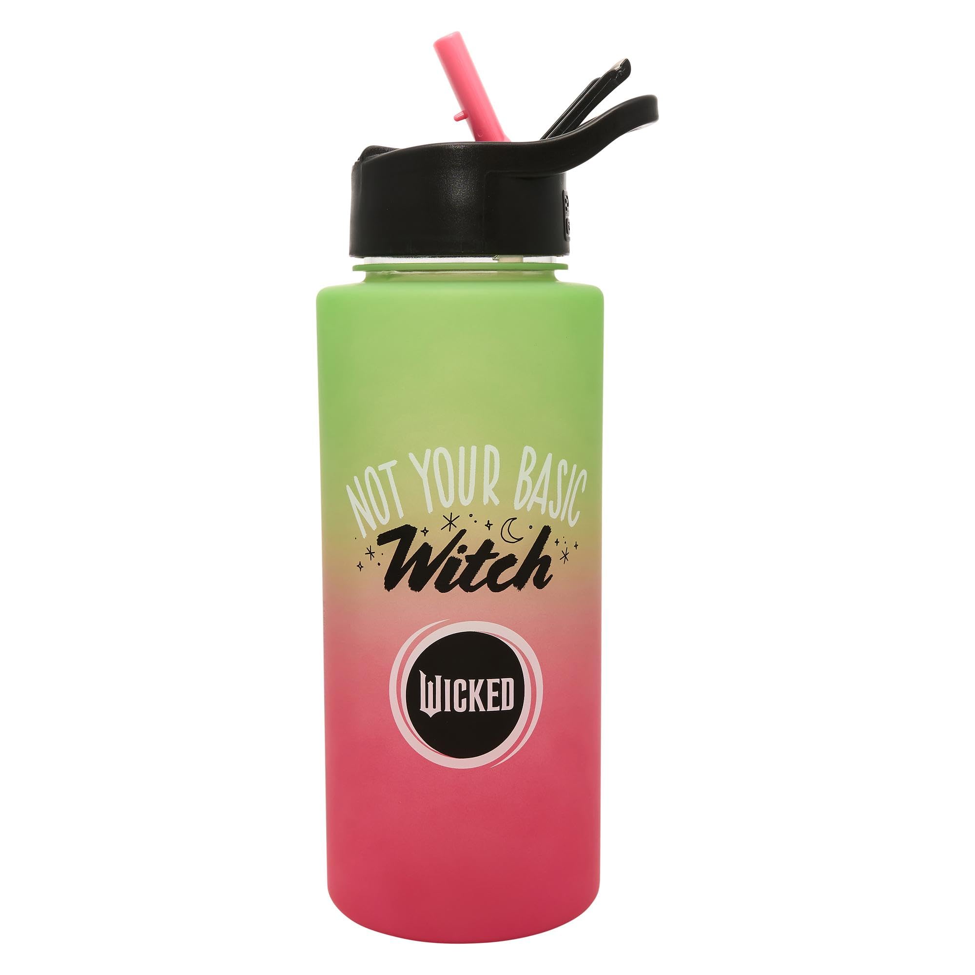 Wicked Universal Pictures 1L Water Bottle with Straw By Polar Gear | Official Merchandise Gifts Adult and Kids Water Bottles Movie 1 Litre Water Bottle with Time Markings