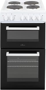 Willow WE50TSW 62L Freestanding Electric Cooker 50cm Twin Cavity White view 1