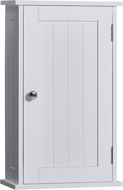 Bath Vida Priano 1 Door Wall Cabinet White 50H x 30W x 14D cm
