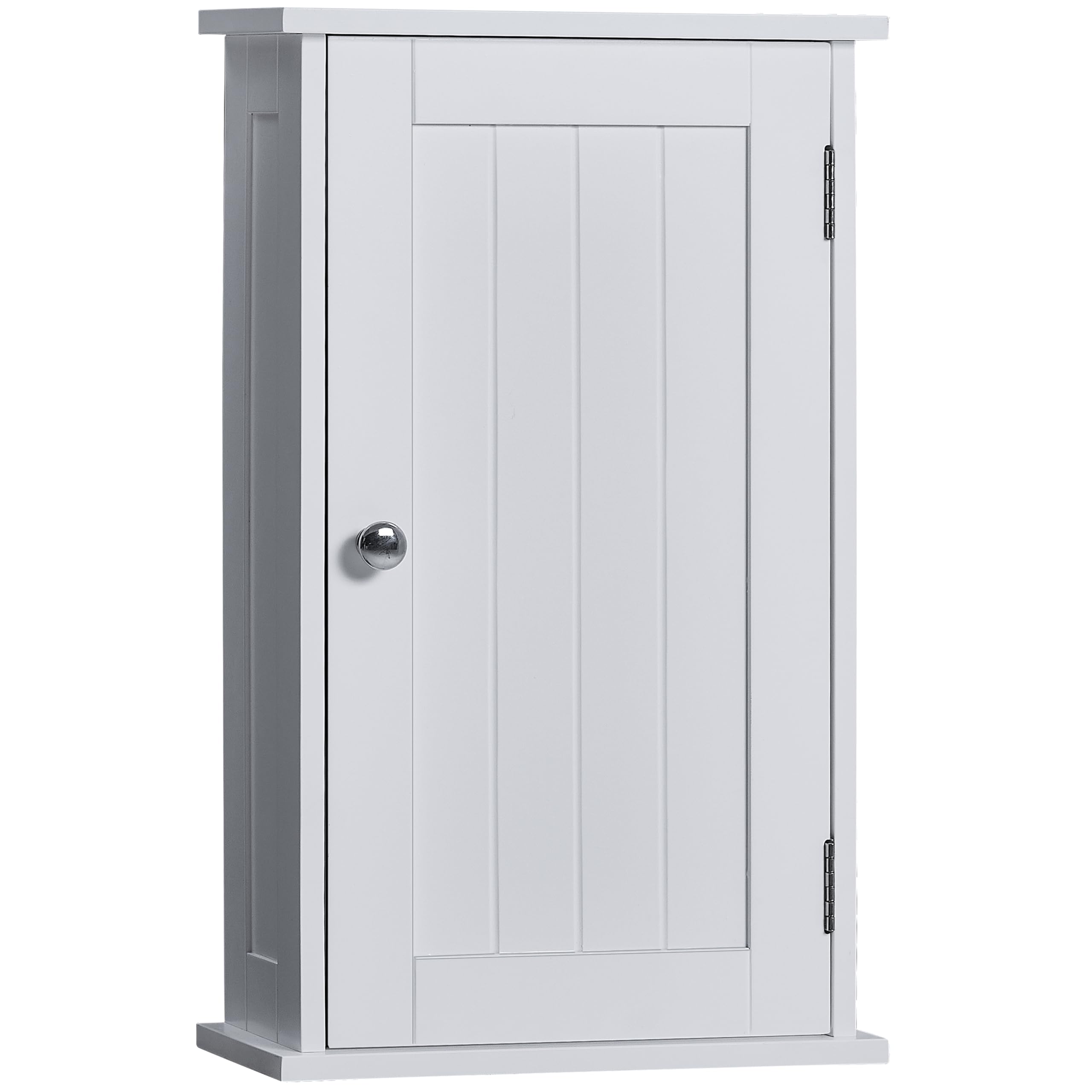 Bath Vida Priano 1 Door Bathroom Wall Cabinet | White | Space-Saving Storage | 50H x 30W x 14D cm | Adjustable Shelf | Modern Wooden Cupboard Unit