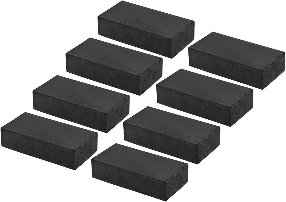 PATIKIL Rubber Anti-Vibration Pads 8 Pcs Square 4"x2"x1" Black for HVAC Air