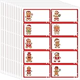 300pcs Christmas Address Labels Gingerbread Man Gift Tags Printable Mailing Labels Matching with Laser and Ink Jet Printer for Xmas Package Envelope Card Home Office