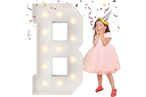 MERRY MOSAICS 4FT Marquee Light Up Letters, Large Marquee Letters, Mosaic Balloon Frame Letters Big Letters for Engagement Wedding Decorations Birthday Party Backdrop Decor, Balloon Arch Kit Letter B