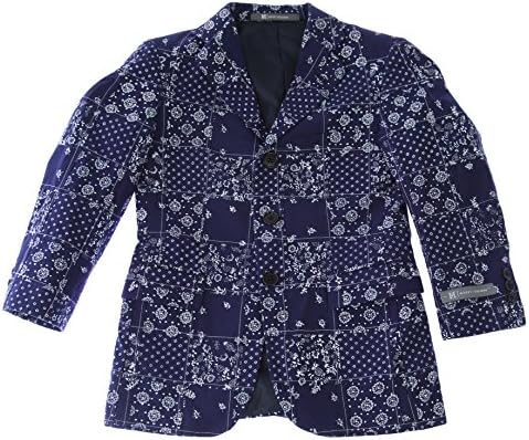 HICKEY FREEMAN Boy's Floral/Dot Printed Blazer Sz 4 Navy