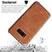 Galaxy S8+ Plus Genuine Leather (Made of Cowhide) Cover Case,Flying Horse Retro Style Matte Texture Luxury [Ultra Slim Handmade] Case Cover For Samsung Galaxy S8 Plus (Brown)