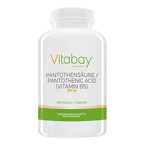 Pantothensäure (Vitamin B5) Magensaftresistent - 500 mg (200 vegane Kapseln)