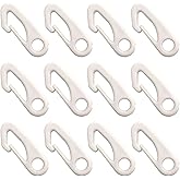 Mimalexin 16PCS Flag Pole Clips, Flag Snap Hooks for Flag Pole Rope, White Durable Nylon Flag Cips, Flagpole Attachment for Attaching Flags to Halyard Rope