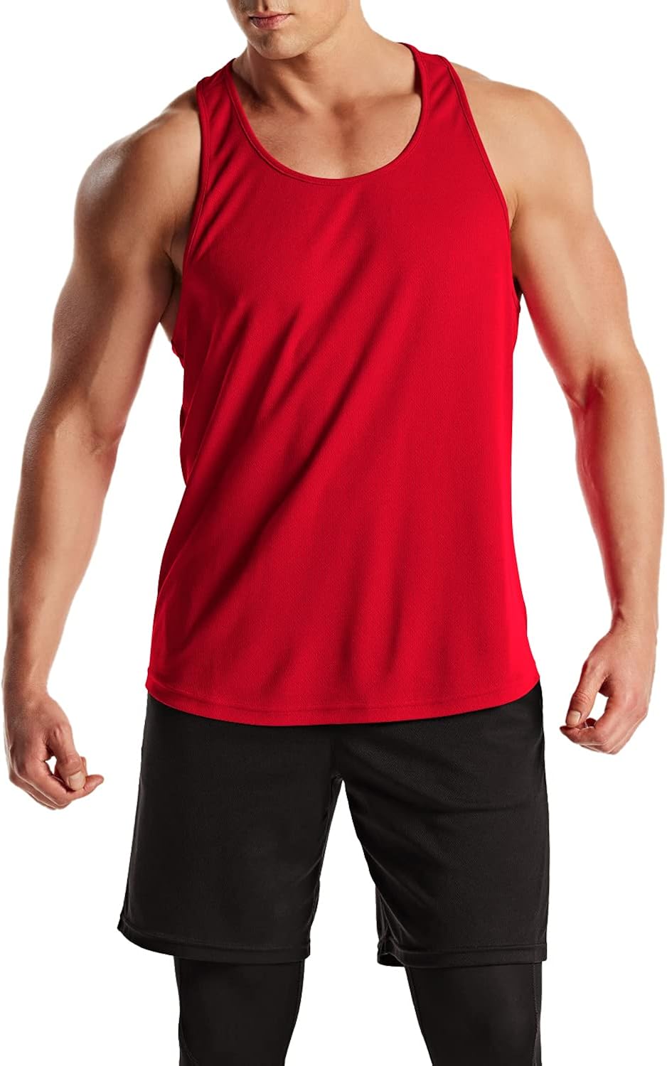 ATHLIO 3 Pack Men's Dry Fit Muscle Workout Tank Tops, Y-Back Bodybuilding Gym Shirts, Athletic Fitness Tank Top: Clothing