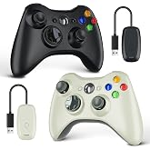 Zamia 2 Pack Wireless Game Controller for Xbox 360/Slim/PC ?Upgraded Joystick/Double Vibration/2.5mm headphone Jack for Windo