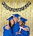 2017 Graduation Banner Decorations Grad Foil Metallic Fringe Curtains - Black Gold Party Supplies Ornaments
