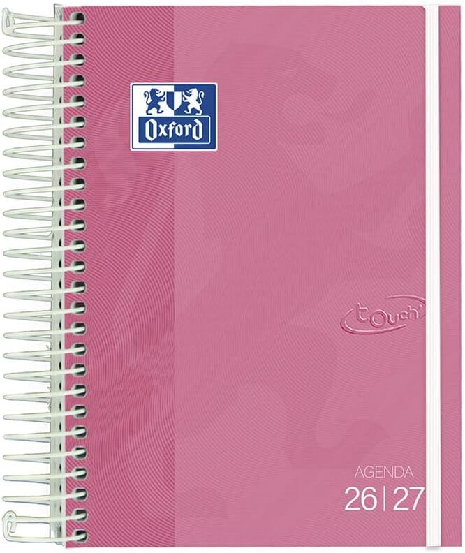 Touch, Agenda 2026 2027, Día por Página, Tapa Extradura, 12x18 cm, Español, Color Fuchsia