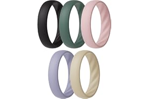 ThunderFit Silicone Ring Enhancers for Women, Breathable Women's Rubber Engagement Rings, 5-Pack