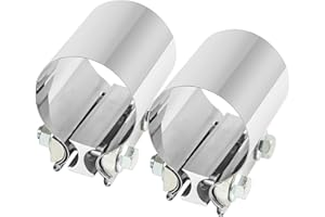 DOCAS 2.5 Inch 2 1/2 Butt Joint Exhaust Band Clamp Sleeve Stainless Steel Sleeve Coupler 2pcs