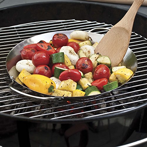 Charcoal Companion CC3097 Stainless Convertible Wok / Vertical Poultry Rack - Thumbnail 2