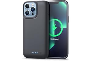 YHO Battery Case for iPhone 13 Pro Max [8600mAh] Portable Rechargeable Charger Case Extended Battery Pack for iPhone 13 Pro Max Protective Charging Case (6.7 inch) with Tempered-Glass Screen Protector