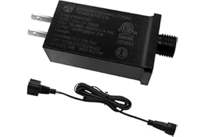 AIROADS 12V 2A LED Controller with Extension Cord, 24W Class 2 Power Supply Ip44 Low Voltage Transformer ，Replacement Model RH-120V2000U4-1 for Christmas String Light Inflatable Decorations (12V 2A 1PCS)