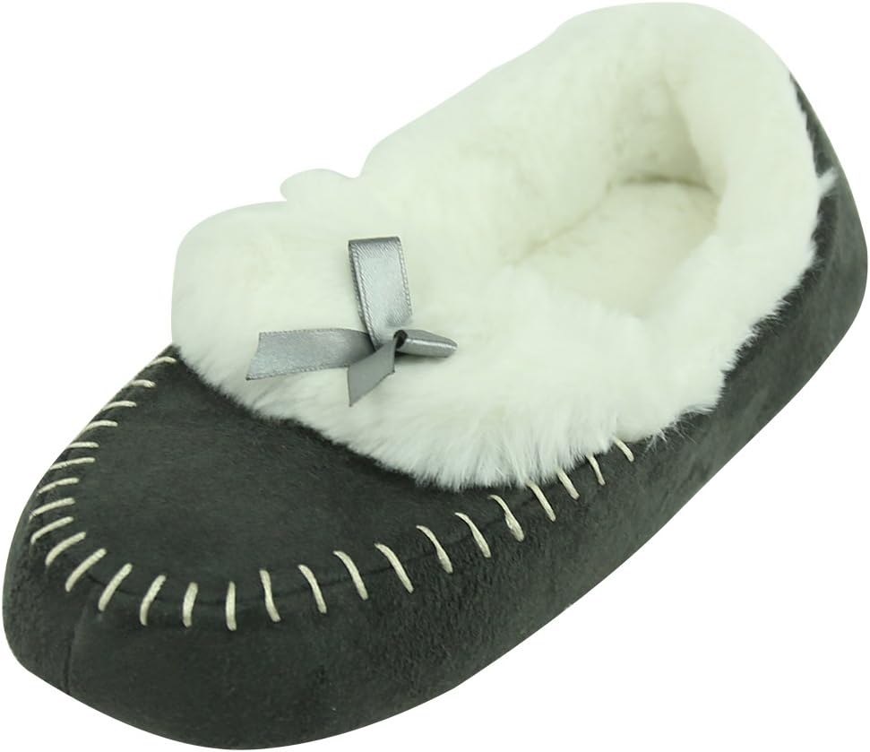 Forfoot Women's Indoor Ballerina House Slippers Shoes with Non Slip Soft Sole