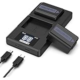 NP-FW50 Camera Battery Charger Set, Replacement Batteries for Sony A6000, A6500, A6300, A6400, A5100, A7,A7II, A7RII, A7SII, 
