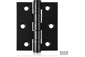 6 Pack Ball Bearing Door Hinges 3IN Small Hinges Durable Stainless Steel Hinges, Matte Black