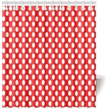 Amazon Com Pink White Polka Dot Waterproof Bathroom Decor Fabric