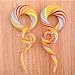 BodyJ4You 2PC Glass Ear Tapers Plugs 0G Rainbow Colorful Spiral Gauges Piercing Jewelry Set